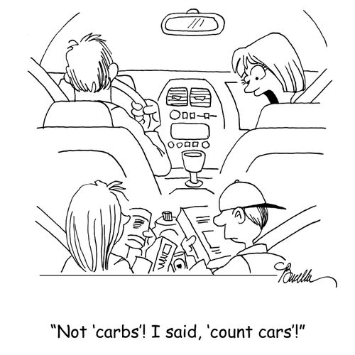 'Not 'carbs'! I said, 'count cars'!'