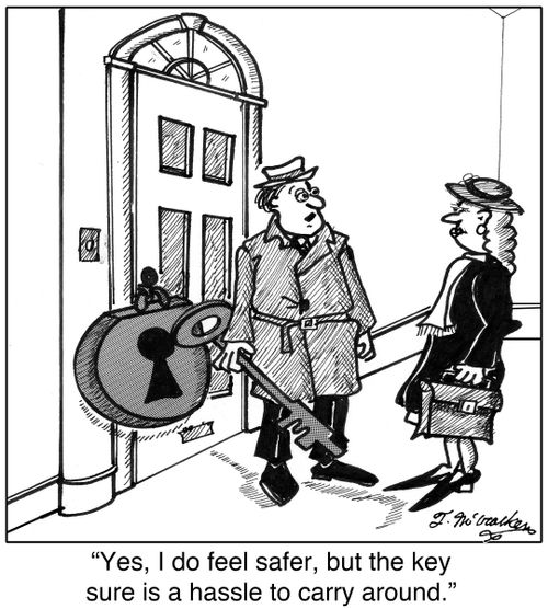 'Yes, I do feel safer, but the key sure is a hassle to carry around.'