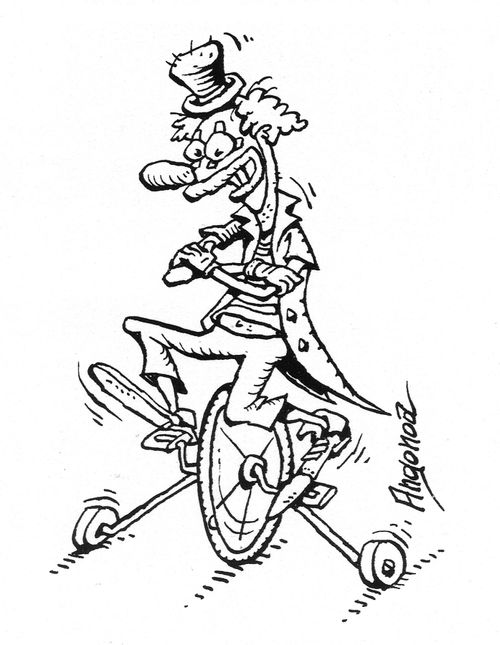Unicycle with stabilisers