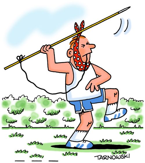Using a javelin to remove a tooth.