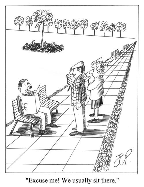 'Excuse me! We usually sit there.'