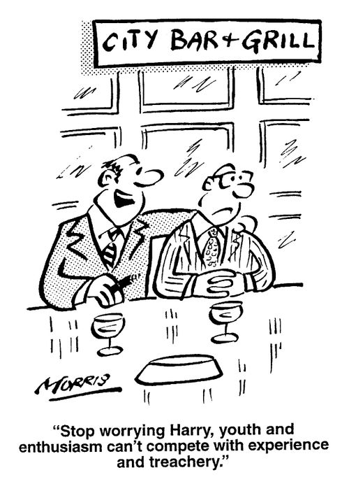 City Bar and Grill - "Stop worrying, youth and enthusiasm can't compete with experience and treachery."