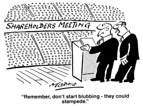 "Don't start blubbing - they could stampede."
