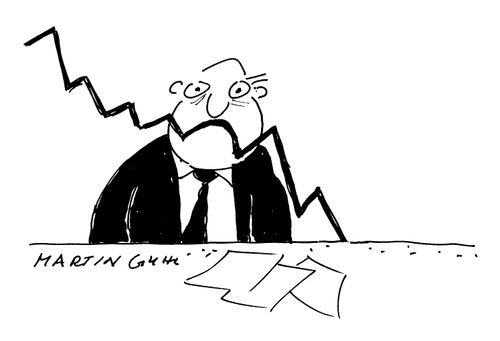 Sad businessman with sinking profits