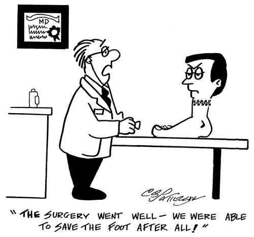 "The surgery went well, we were able to save the foot after all"