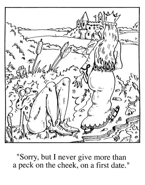 "Sorry, but I never give more than a peck on the cheek on a first date."