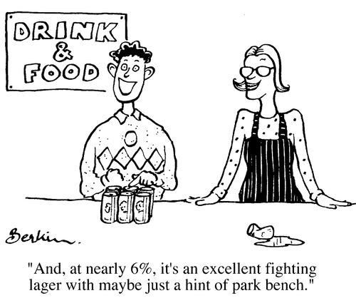 "...an excellent fighting lager with just a hint of park bench."