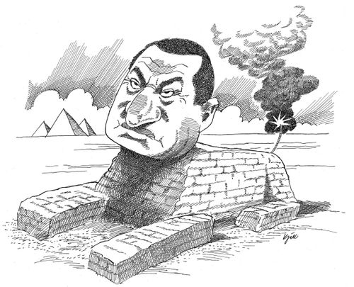 Mubarak facing terror.