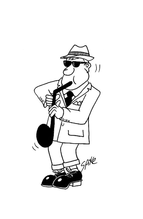 Man playing bum-note.