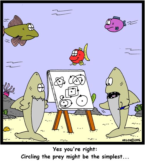 "Yes you're right: Circling the prey might be the simplest..."