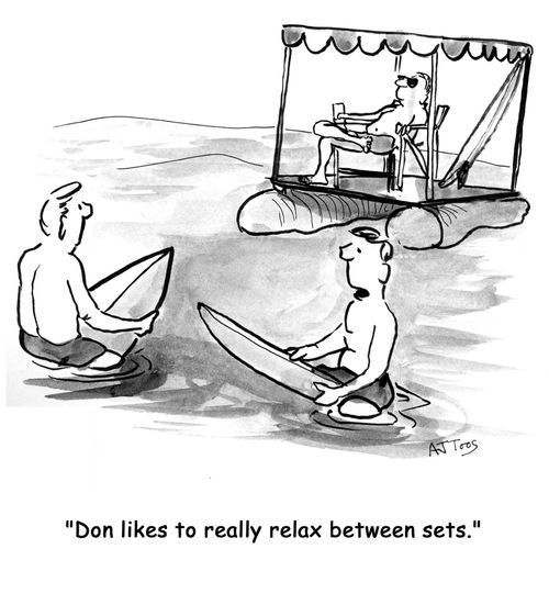 'Don really likes to relax between sets.'