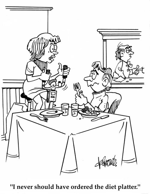 'I never should have ordered the diet platter.'