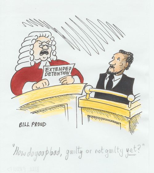 'How do you plead, guilty or not guilty yet?'