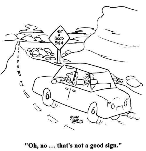 'Oh no ... that's not a good sign.'