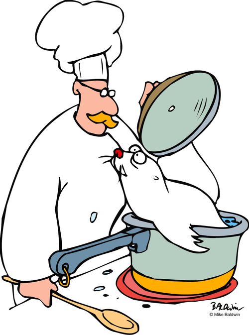 Chef finds Seal in his pot.