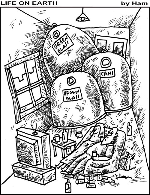 Home recycling.