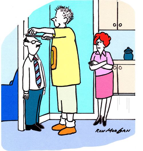 Son measuring father.