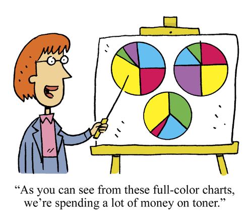 'As you can see from these full-colour charts, we're spending a lot of money on toner.'