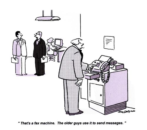'That's a fax machine. The older guys use it to send messages.'