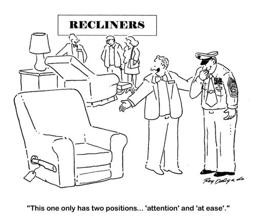 'This one only has two positions... 'attention' and 'at ease'.'