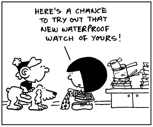 'Here's a chance to try out that new waterproof watch of yours.'