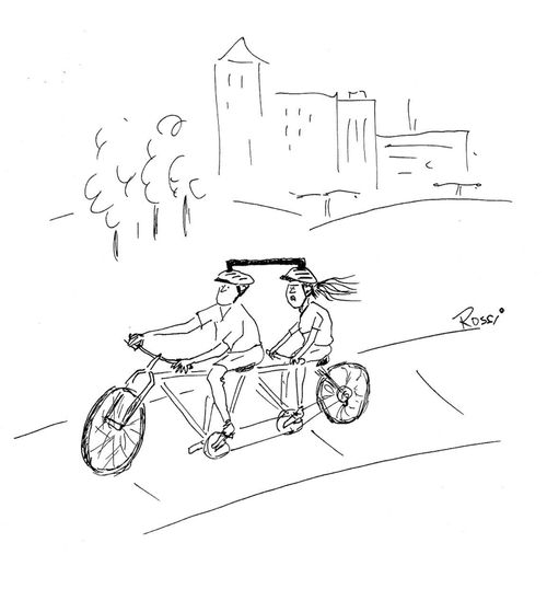 Bicycle helmet for two.
