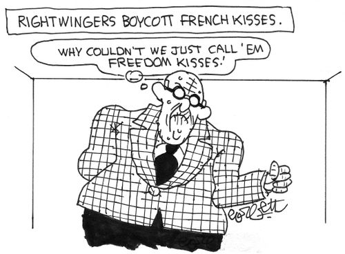 Rightwingers boycott French kisses: 'Why couldn't we just all call 'em freedom kisses.'