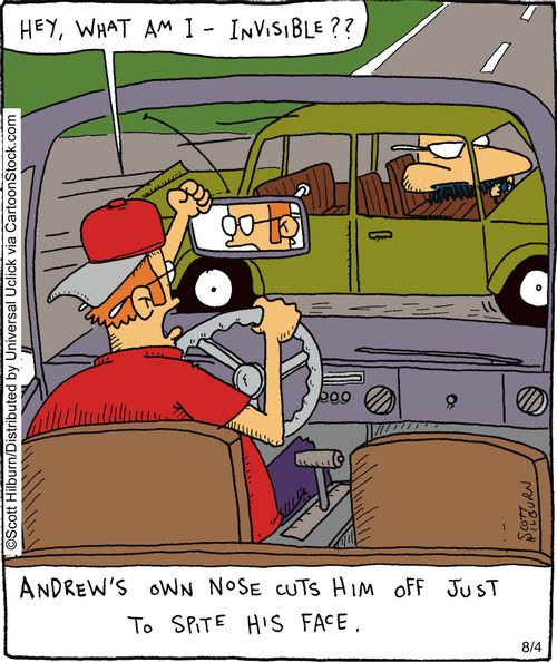 Andrew's own nose cuts him off just to spite his face.
