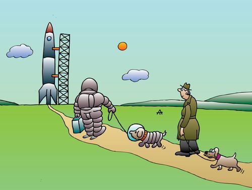 Astronaut with his Space Dog.