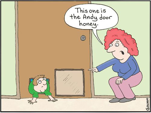 'This one is the Andy door honey.'