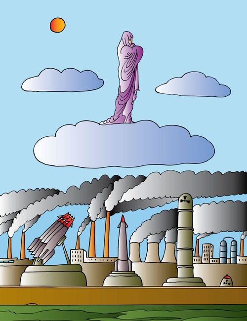 Mother nature mourns the state of the world.
