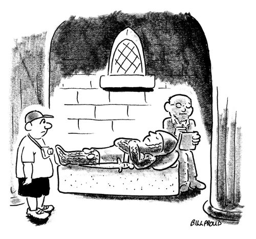 Tomb with a knight and his psychiatrist.