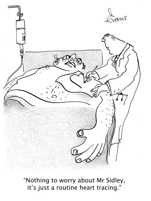 'Nothing to worry about Mr Sidley, it's just a routine heart tracing.'
