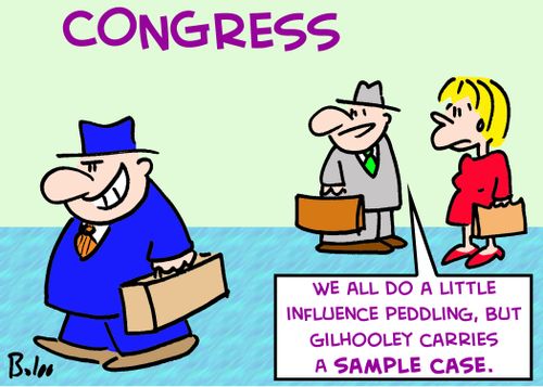 CONGRESS, 'We all do a little influence peddling, but Gilhooley carries a sample case!'