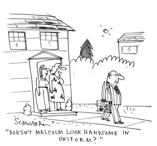 'Doesn't Malcolm look handsome in his uniform?'