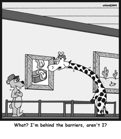 'What? I'm behind the barriers, aren't I?'