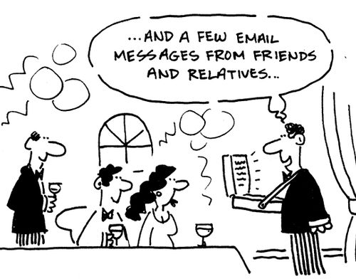 '...and a few email messages from friends and relatives...'