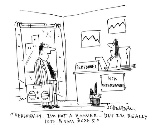 'Personally, I'm not a Boomer. . . But I'm really into boom boxes.'