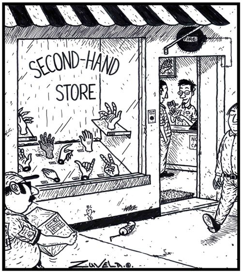 Second-Hand Store a store that has second-hand human hands for sale.