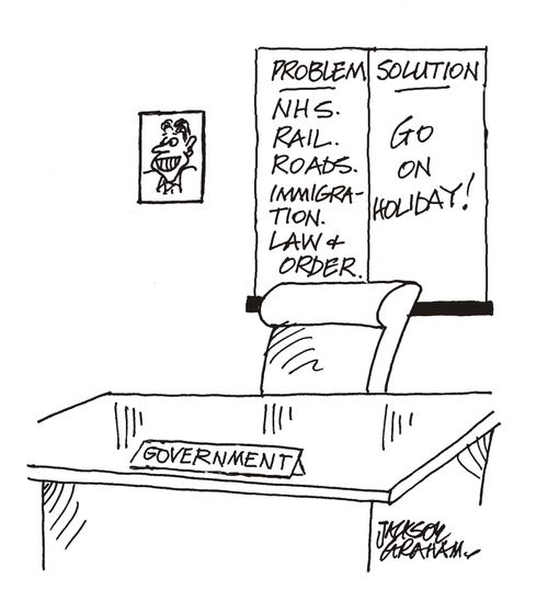 British Governments answer to all problems - Go on holiday!