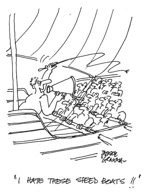 'I hate these speed boats!!'