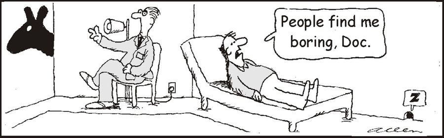'People find me boring, Doc'