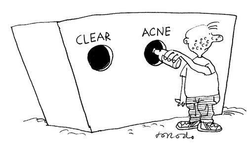 Bottle bank with 'Clear' and 'Acne' sections.