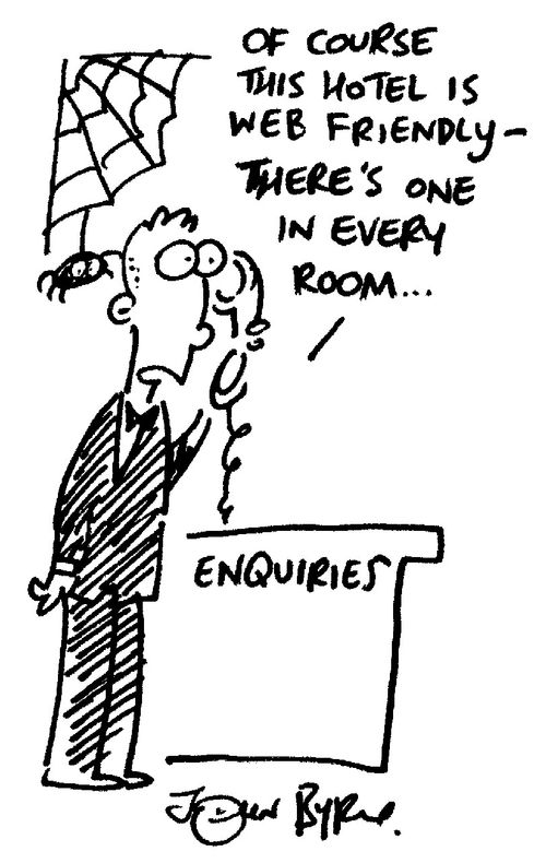"This hotel is web-friendly - there's one in every room..."