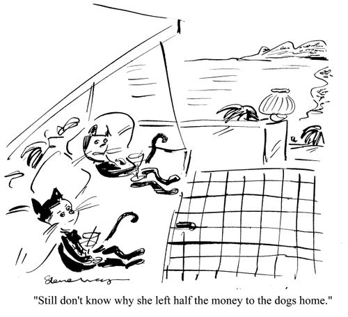'Still don't know why she left half the moeny to the dogs home.'
