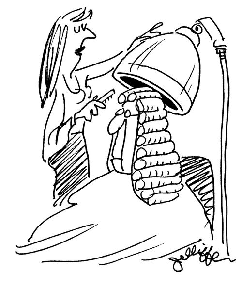 Judge getting hair done.