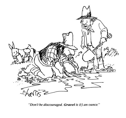 'Don't be discouraged.  Gravel is $3 an ounce.'