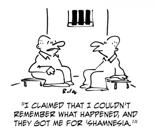 'I claimed that I coudn't remember what happened, and they got me for 'shamnesia.''