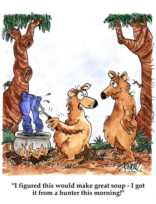'I figured this would make great soup - I got it from a hunter this morning!'