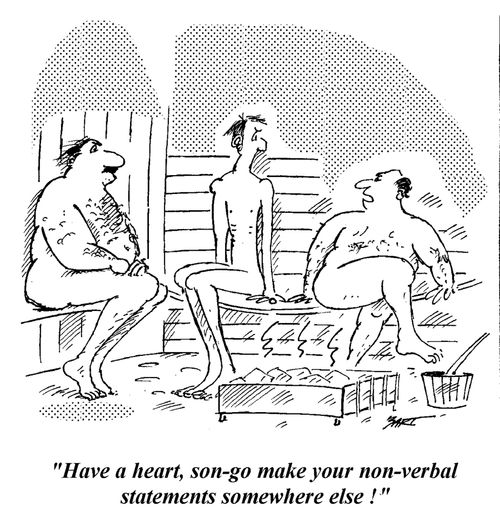 "Have a heart, son, go make your non-verbal statements somewhere else!"